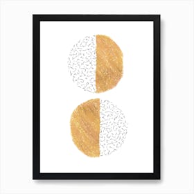 Mustard abstract shapes Art Print