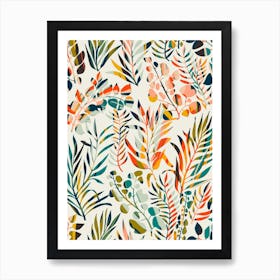 Colorful Leaves Pattern Art Print