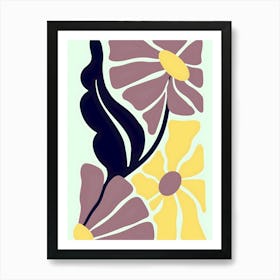 Henri Matisse Flowers On A Blue Background Art Print