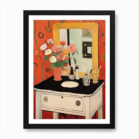 Bathroom Vanity Painting With A Ranunculus Bouquet 2 Art Print