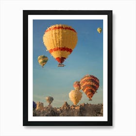 Flying Air Balloons, Oil Painting Art Print