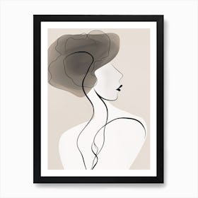 Woman Silhouette Line Art Abstract 5 Art Print