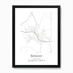 Bolsover,United Kingdom Minimalist Map Poster