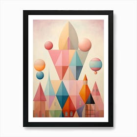 Whimsical Abstract Geometric Shapes 8 Art Print