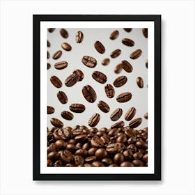 Coffee Beans Falling Art Print