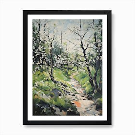 Grenn And White Trees In The Woods Painting 3 Art Print