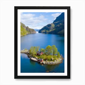 Fjord Island, Norway Art Print