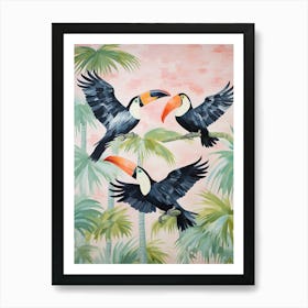 Vintage Japanese Inspired Bird Print Toucan 2 Art Print