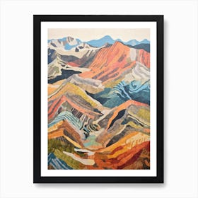 Ben Lawers Scotland Colourful Mountain Illustration Art Print