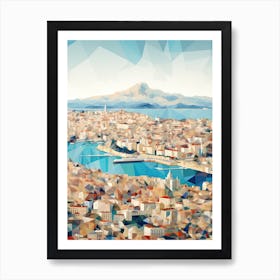Marseille, France, Geometric Illustration 4 Art Print