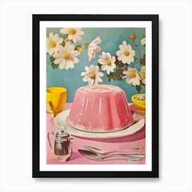 Pastel Pink Jelly Vintage Cookbook Inspired 4 Art Print