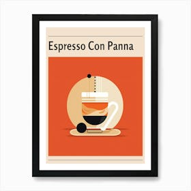 Espresso Con Panna Midcentury Modern Poster Art Print