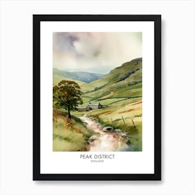 Peak District 9 Watercolour Travel Poster Art Print