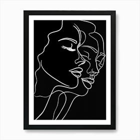 Minimalist Portraits Women Black And White 7 Art Print