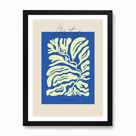 Blue Matisse Flower Art Print