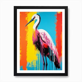 Andy Warhol Style Bird Crane 1 Art Print