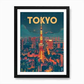 Tokyo At Night Art Print