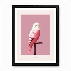 Minimalist Budgerigar 2 Bird Poster Art Print