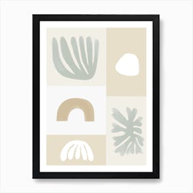 Modern Corals Sage Green Art Print