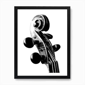 Violin Head Line Art Illustration Art Print