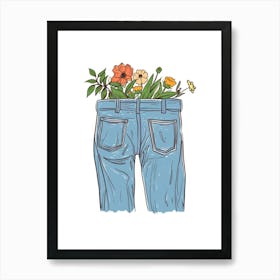 Jean And Spring Petals Art Print