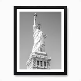 Black And White Statue Of Liberty Art Print