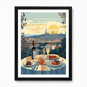 Nice, France, Graphic Illustration 1 Art Print