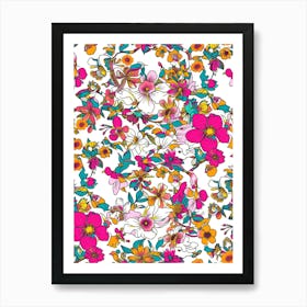 Clover Chic London Fabrics Floral Pattern 3 Art Print