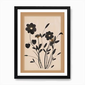 Abstract Art Minimal Flowers 1 Art Print