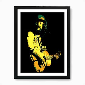 Ian Anderson British Rock Musician Legend in Pop Art Illustration Art Print