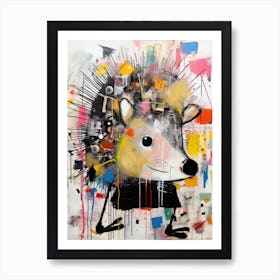 Basquiat Meets Nature: The Hedgehog's Tale Art Print