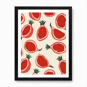 Pomegranate Fruit Pattern 2 Art Print