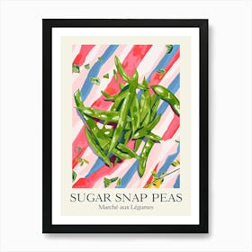 Marche Aux Legumes Sugar Snap Peas Summer Illustration 4 Art Print