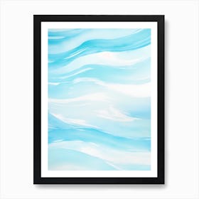 Blue Ocean Wave Watercolor Vertical Composition 79 Art Print