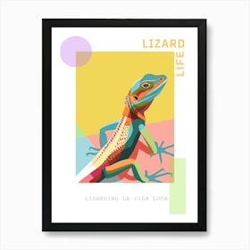 Modern Colourful Lizard Abstract Illustration 4 Poster Art Print