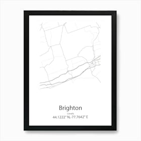 Brighton,Canada Minimalist Map Affiche