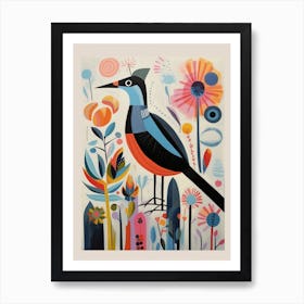 Colourful Scandi Bird Coot 2 Art Print