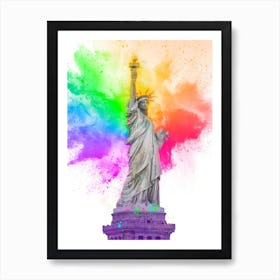 Rainbow Statue Of Liberty 1 Art Print