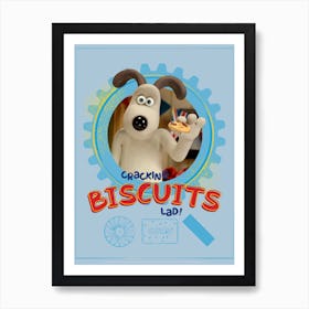 Cracking Biscuits Gromit Art Print