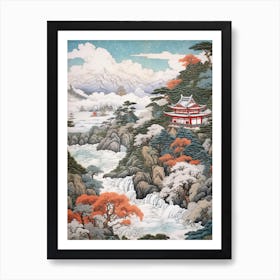 Koya San In Wakayama, Ukiyo E Drawing 4 Art Print