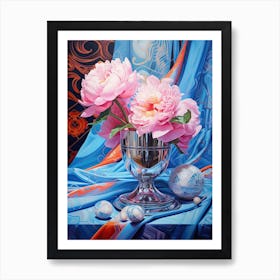 Disco Ball And Flowers And Pearls Still Life 5 Art Print