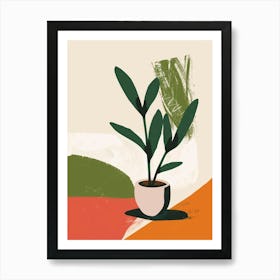 Zz Plant Minimalist Illustration 11 Art Print