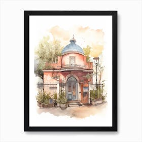 Belgrano Buenos Aires Neighborhood, Watercolour 1 Art Print