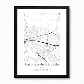 Castilleja De La Cuesta,Spain Minimalist Map Art Print