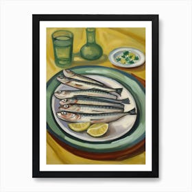 Sardines 2 Italian Still Life Painting Art Print