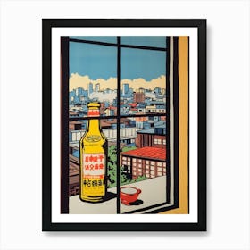 A Window View Of Tokyo In The Style Of Pop Art 1 Art Print