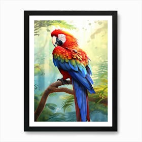 Rainbow Majesty: Parrot Bird Art Poster