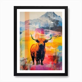 Highland Cow In The Glen Screen Print Inspired 2 Art Print