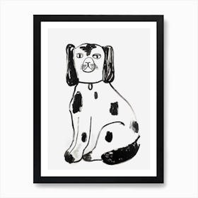 Black Cute Dog Art Print