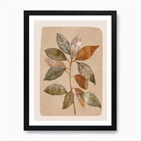Abstract Minimal Plant Leaf 2 Art Print